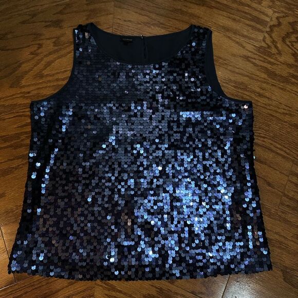 Talbots Navy Sequin Tank Top - Picture 1 of 5